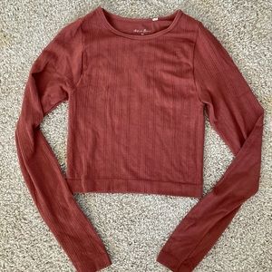 Bobbie rust long sleeved crop top